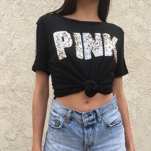 Victoria’s Secret’s PINK black sequin tee